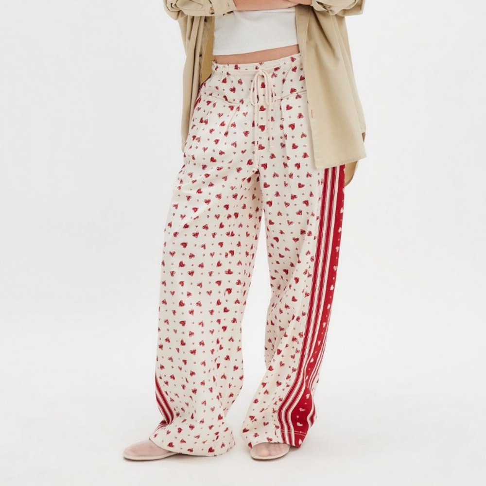 NWOT Hudson Canyon Printed Poplin Pants, Love Combo, XS